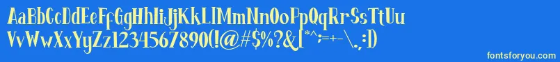 Fontastique-fontti – keltaiset fontit sinisellä taustalla