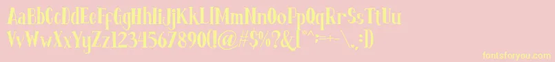 Шрифт Fontastique – жёлтые шрифты на розовом фоне