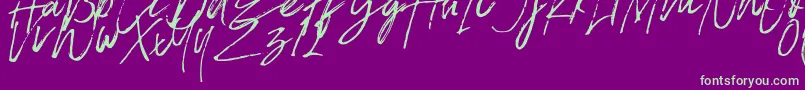 FontBlade-Schriftart – Grüne Schriften auf violettem Hintergrund