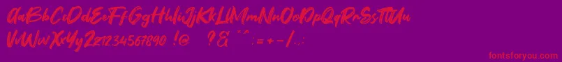 Fontbliz Free-Schriftart – Rote Schriften auf violettem Hintergrund