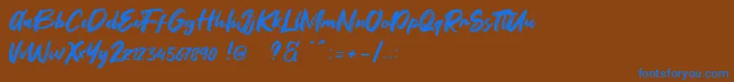 Fontbliz Free Font – Blue Fonts on Brown Background