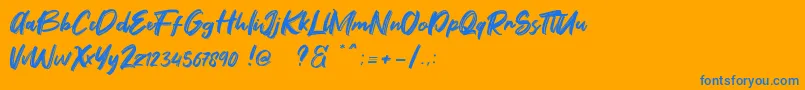 Fontbliz Free Font – Blue Fonts on Orange Background