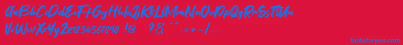 Fontbliz Free Font – Blue Fonts on Red Background