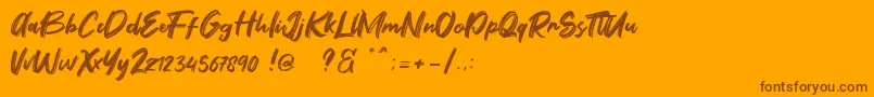 Fontbliz Free Font – Brown Fonts on Orange Background