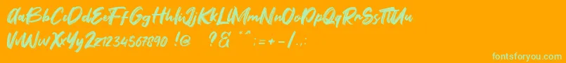 Fontbliz Free Font – Green Fonts on Orange Background