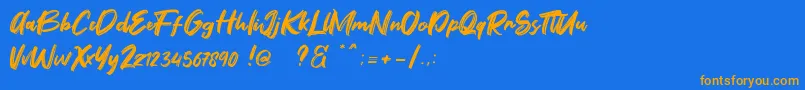 Fontbliz Free Font – Orange Fonts on Blue Background