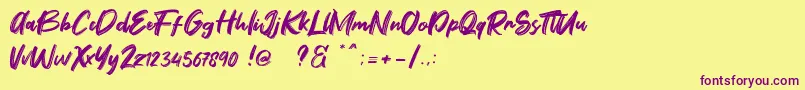Fontbliz Free Font – Purple Fonts on Yellow Background