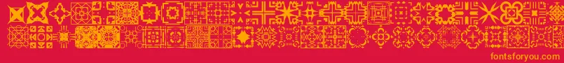 Fonte FontCo1   – fontes laranjas em um fundo vermelho