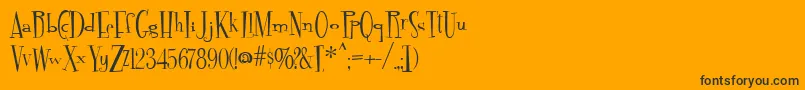 Fontdinerdotcom Font – Black Fonts on Orange Background