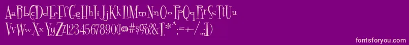 Fontdinerdotcom Font – Pink Fonts on Purple Background