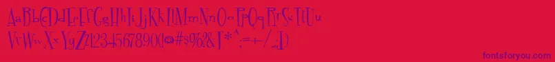 Fontdinerdotcom Font – Purple Fonts on Red Background