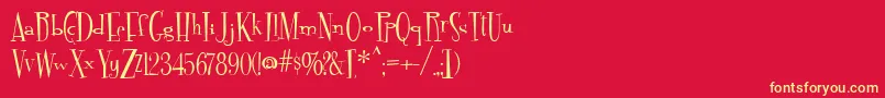 Fontdinerdotcom Font – Yellow Fonts on Red Background