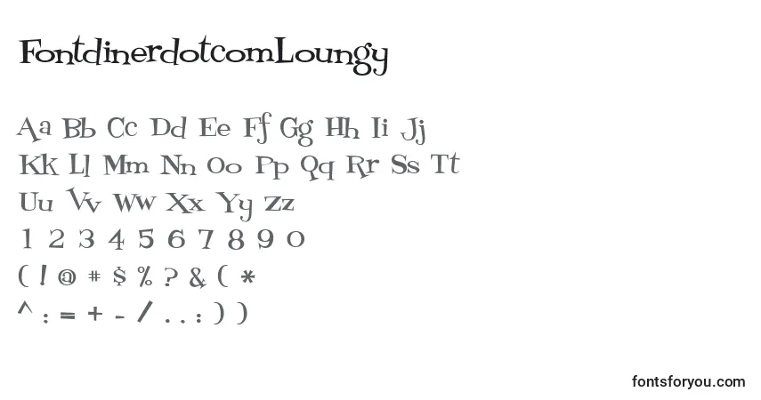 Schriftart FontdinerdotcomLoungy (126984) – Alphabet, Zahlen, spezielle Symbole