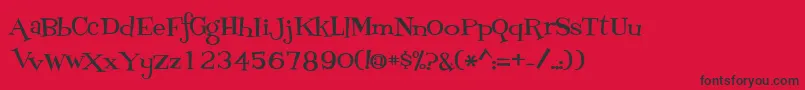 FontdinerdotcomLoungy Font – Black Fonts on Red Background
