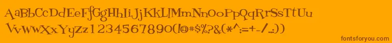 FontdinerdotcomLoungy Font – Brown Fonts on Orange Background