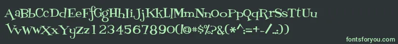 FontdinerdotcomLoungy-Schriftart – Grüne Schriften auf schwarzem Hintergrund
