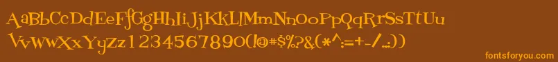 FontdinerdotcomLoungy Font – Orange Fonts on Brown Background