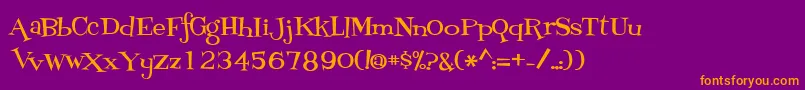 FontdinerdotcomLoungy Font – Orange Fonts on Purple Background