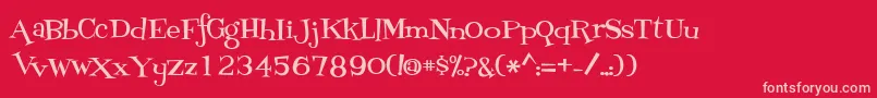 FontdinerdotcomLoungy Font – Pink Fonts on Red Background