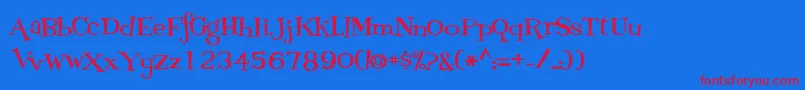 FontdinerdotcomLoungy Font – Red Fonts on Blue Background