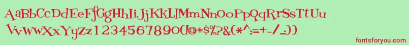 FontdinerdotcomLoungy Font – Red Fonts on Green Background