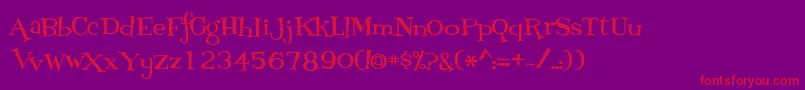 FontdinerdotcomLoungy Font – Red Fonts on Purple Background