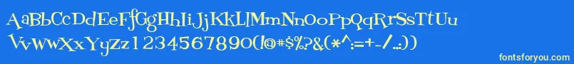 FontdinerdotcomLoungy Font – Yellow Fonts on Blue Background