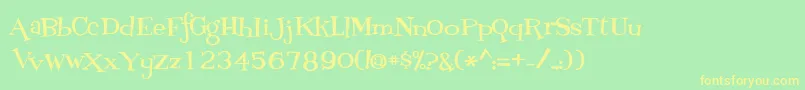 FontdinerdotcomLoungy Font – Yellow Fonts on Green Background