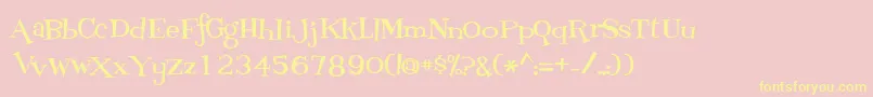 Шрифт FontdinerdotcomLoungy – жёлтые шрифты на розовом фоне