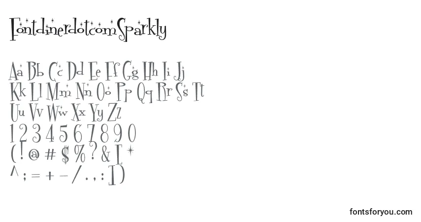 A fonte FontdinerdotcomSparkly (126985) – alfabeto, números, caracteres especiais