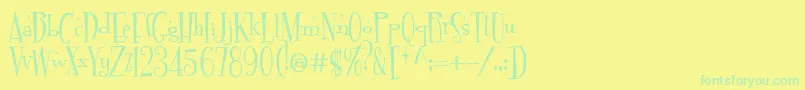 Шрифт FontdinerdotcomSparkly – зелёные шрифты на жёлтом фоне