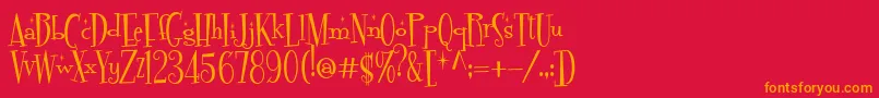 Шрифт FontdinerdotcomSparkly – оранжевые шрифты на красном фоне