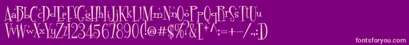 FontdinerdotcomSparkly-fontti – vaaleanpunaiset fontit violetilla taustalla