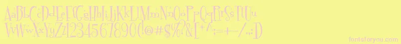 Czcionka FontdinerdotcomSparkly – różowe czcionki na żółtym tle