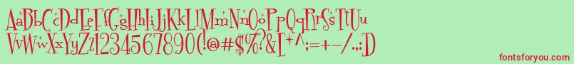FontdinerdotcomSparkly Font – Red Fonts on Green Background