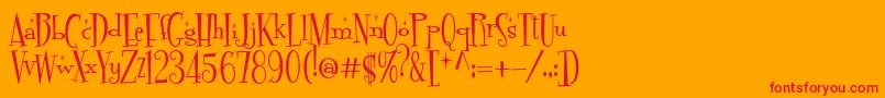 FontdinerdotcomSparkly Font – Red Fonts on Orange Background