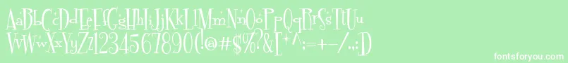 Fonte FontdinerdotcomSparkly – fontes brancas em um fundo verde