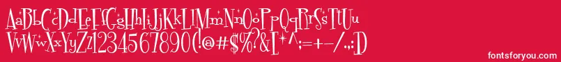 FontdinerdotcomSparkly Font – White Fonts on Red Background