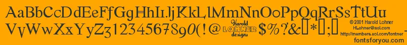 FONTE   -Schriftart – Schwarze Schriften auf orangefarbenem Hintergrund
