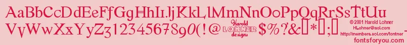 FONTE   -Schriftart – Rote Schriften auf rosa Hintergrund
