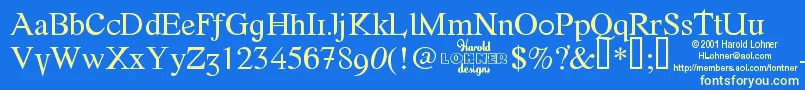 FONTE    Font – Yellow Fonts on Blue Background