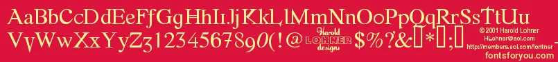 FONTE    Font – Yellow Fonts on Red Background