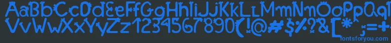 Шрифт Fonte Franjinha   Antonia Fagnia – синие шрифты на чёрном фоне