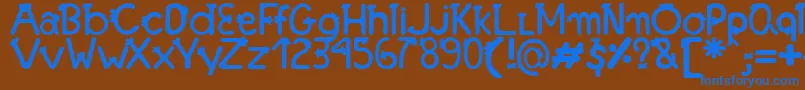 Шрифт Fonte Franjinha   Antonia Fagnia – синие шрифты на коричневом фоне
