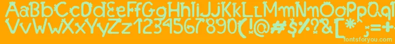 Fonte Franjinha   Antonia Fagnia Font – Green Fonts on Orange Background