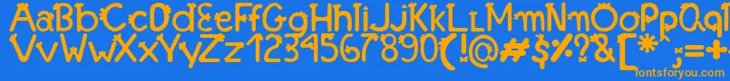 Fonte Franjinha   Antonia Fagnia Font – Orange Fonts on Blue Background