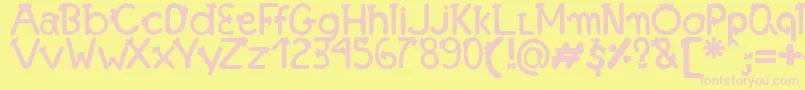 Fonte Franjinha   Antonia Fagnia Font – Pink Fonts on Yellow Background