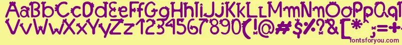 Fonte Franjinha   Antonia Fagnia Font – Purple Fonts on Yellow Background