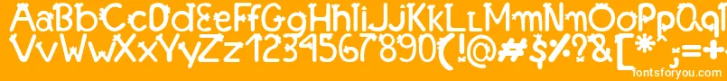 Fonte Franjinha   Antonia Fagnia-Schriftart – Weiße Schriften auf orangefarbenem Hintergrund