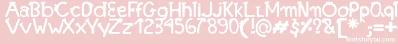 フォントFonte Franjinha   Antonia Fagnia – ピンクの背景に白い文字